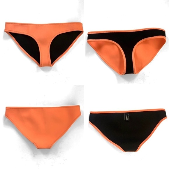 TRIANGL NEOPRENE ORANGE NEON BIKINI BOTTOM LOW RISE POOL TRAVEL SWIMWEAR MEDIUM - Picture 4 of 17